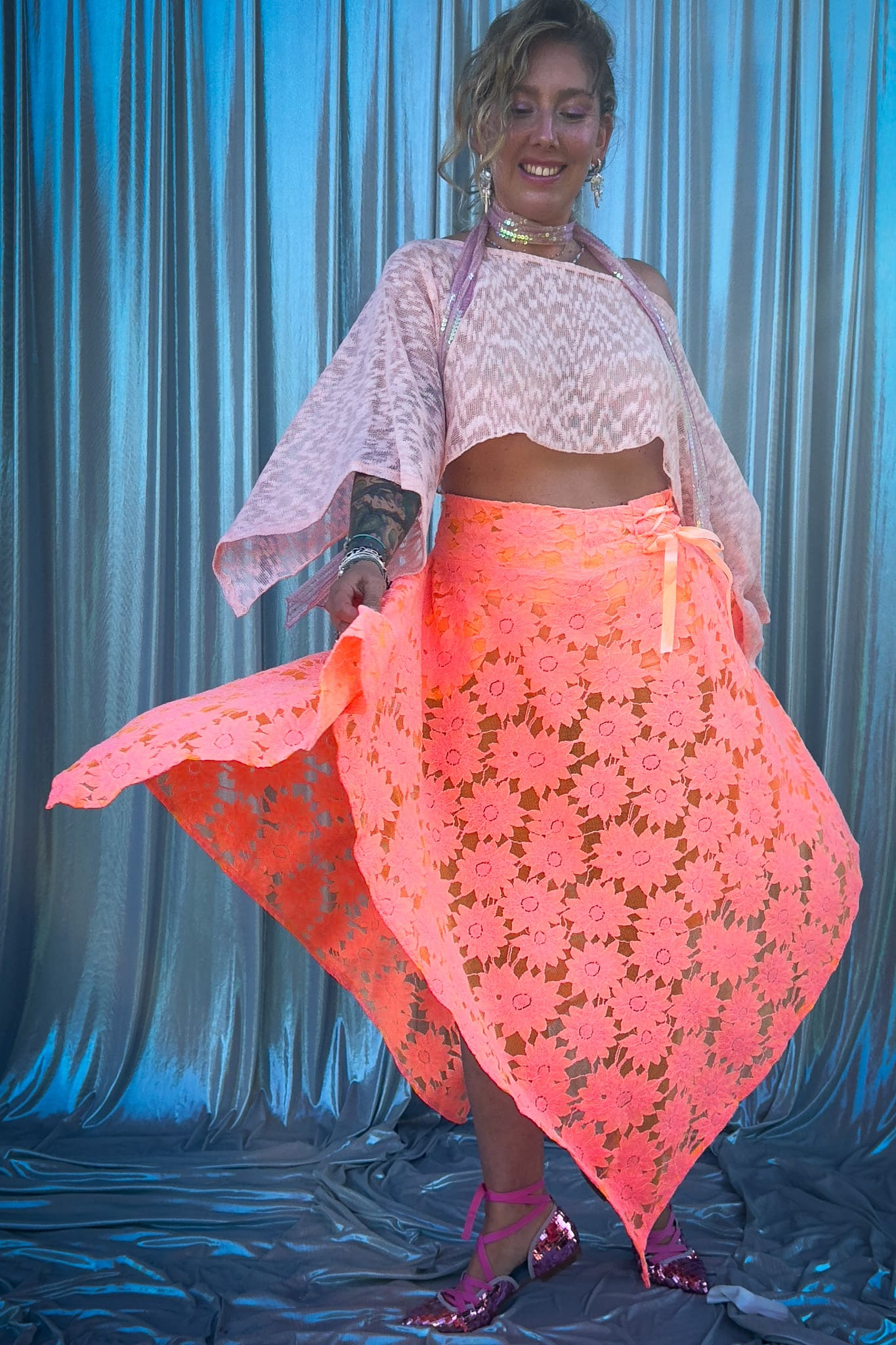 Falda Spice Girls / naranja.