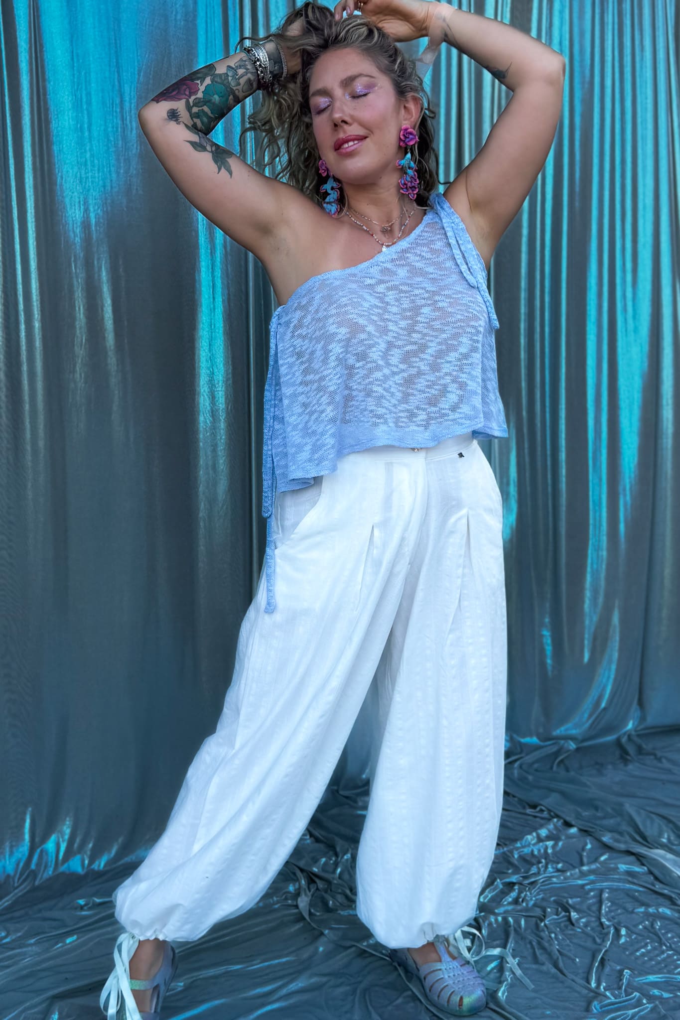 Polera medusa / celeste