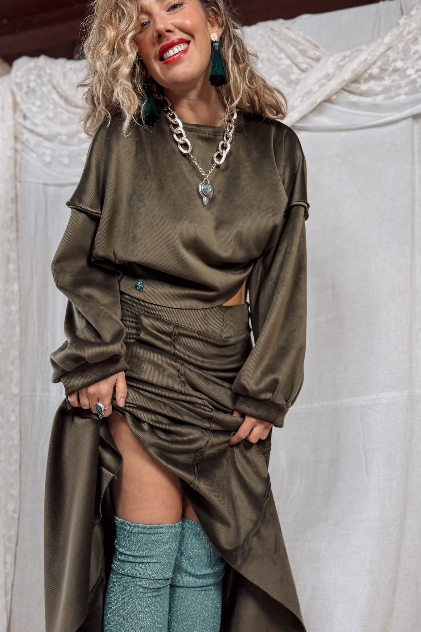 Polainas Lilit / verde brillos