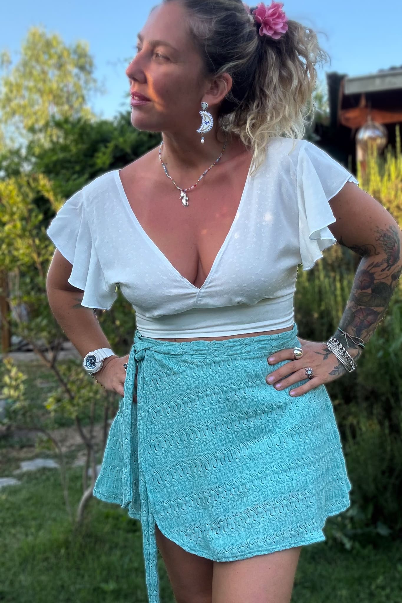 Falda Short Culito / turquesa