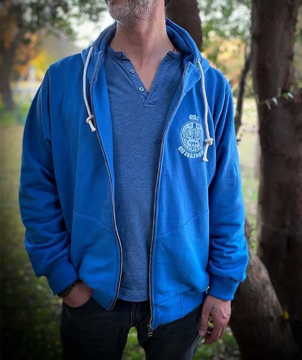 Poleron Tzolkin / azul piedra. - LadyMushroom