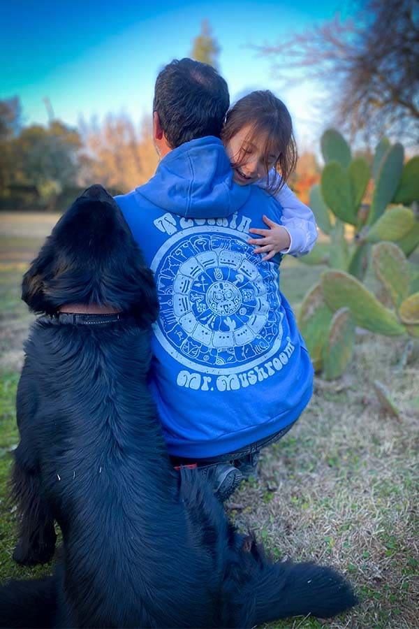 Poleron Tzolkin / azul piedra. - LadyMushroom