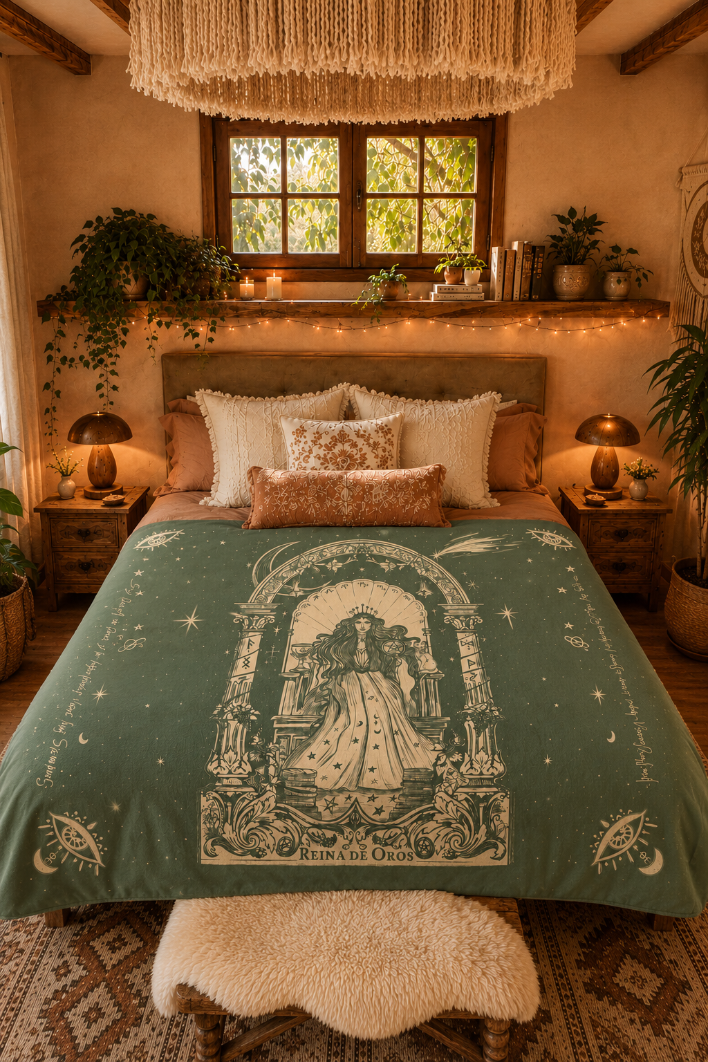 Cubre Cama manta Reina de Oros / Matcha