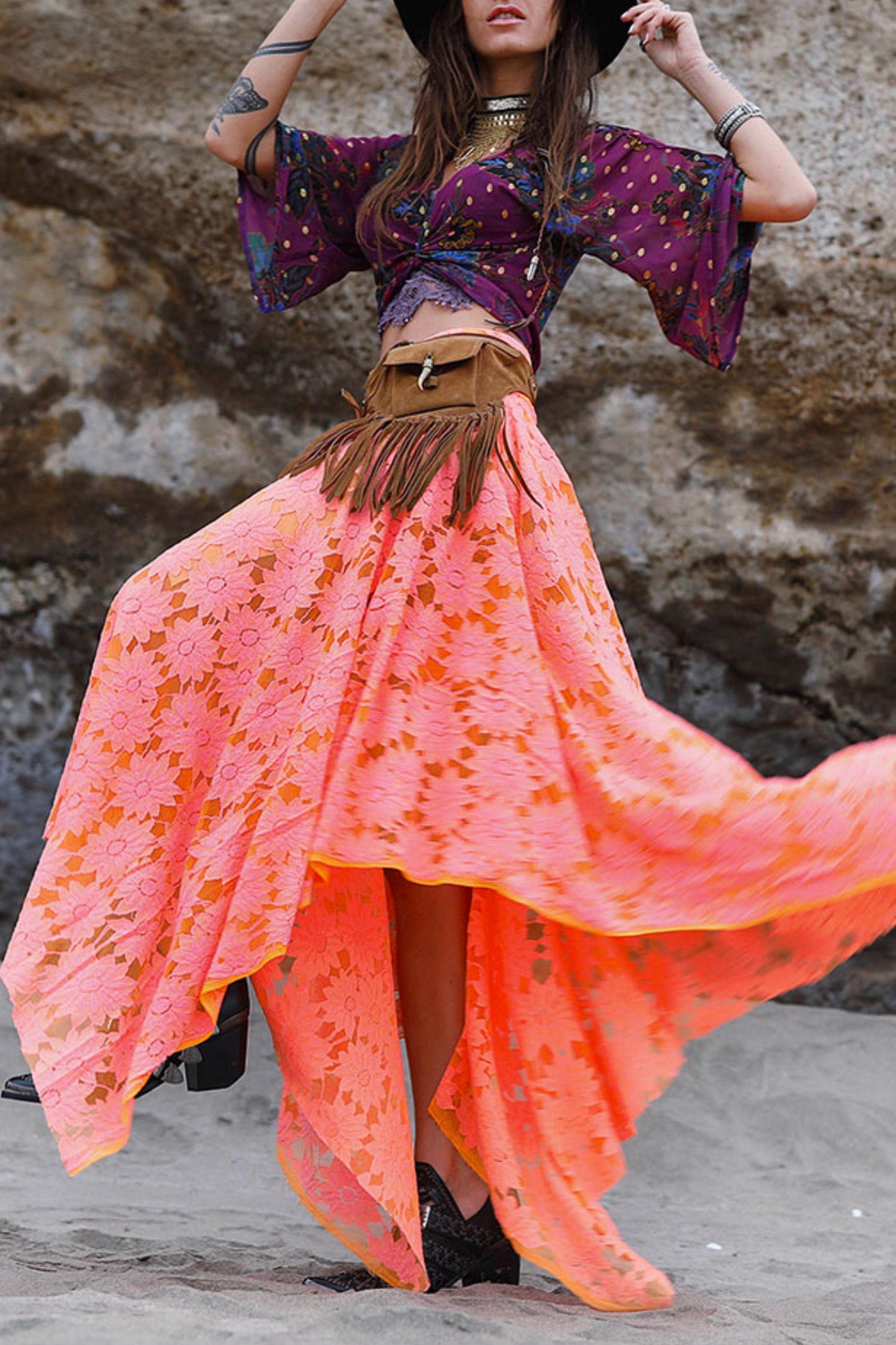 Falda Spice Girls / naranja.