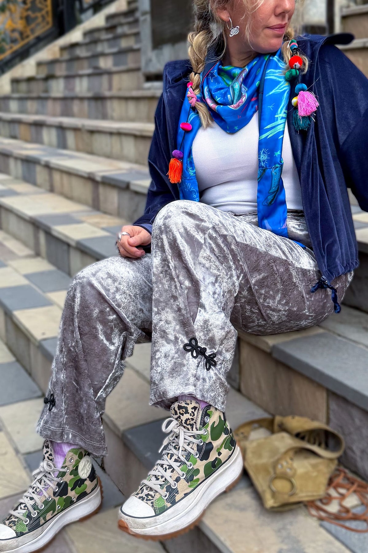 Pantalón Relax Plata