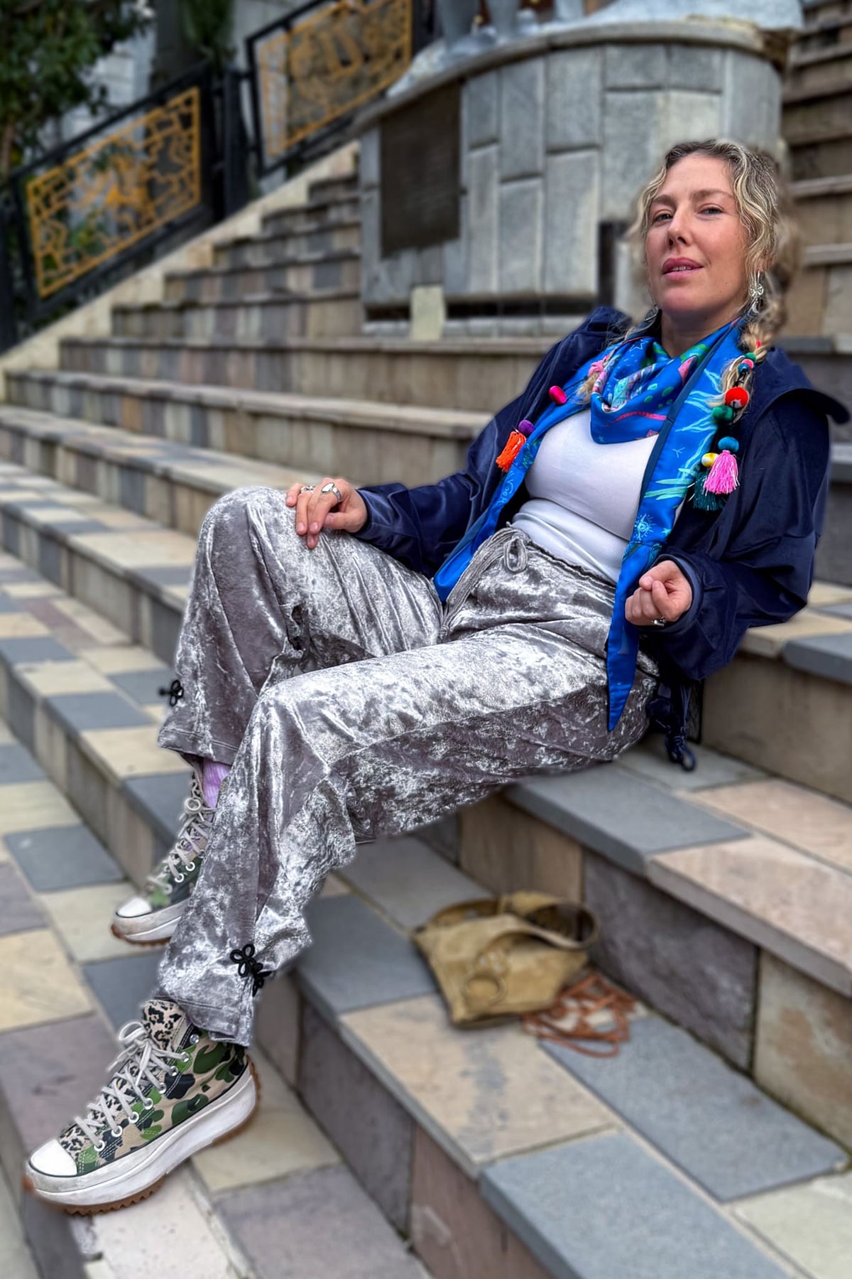 Pantalón Relax Plata