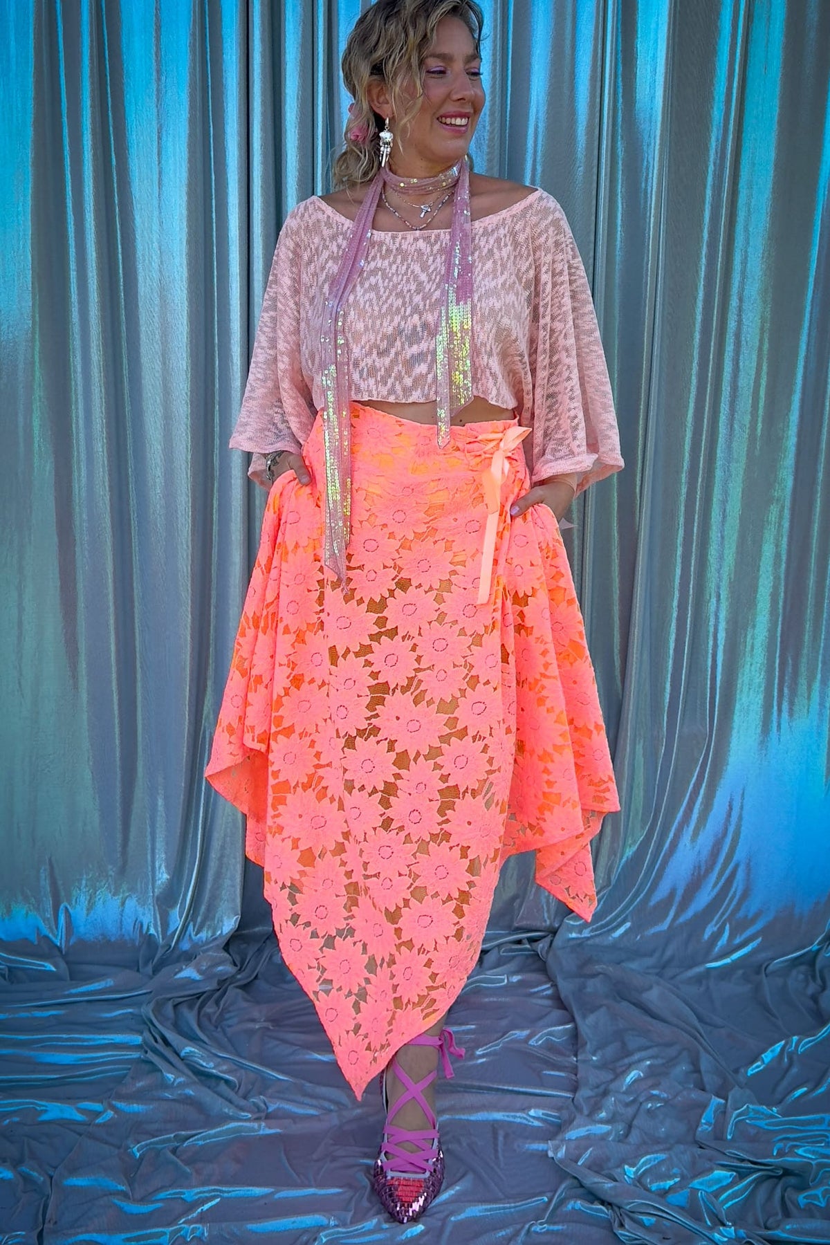 Falda Spice Girls / naranja.