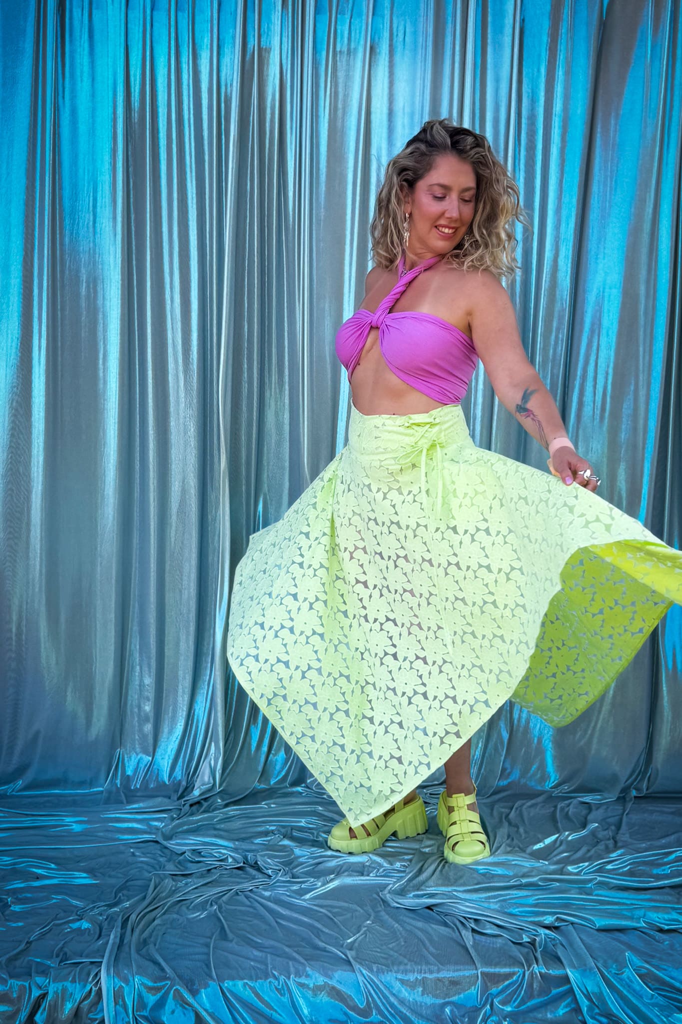 Falda Spice Girls / verde lima