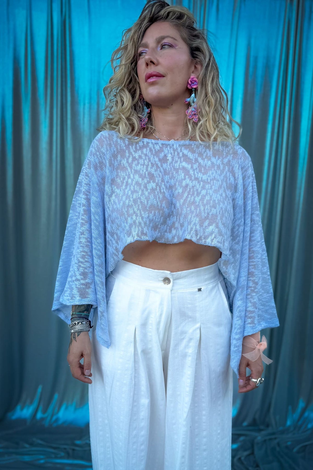 Blusa Olas / celeste