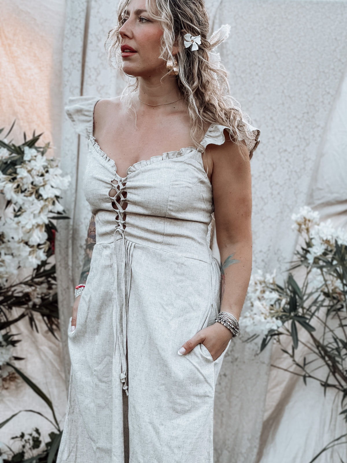 Vestido Bellucci beige