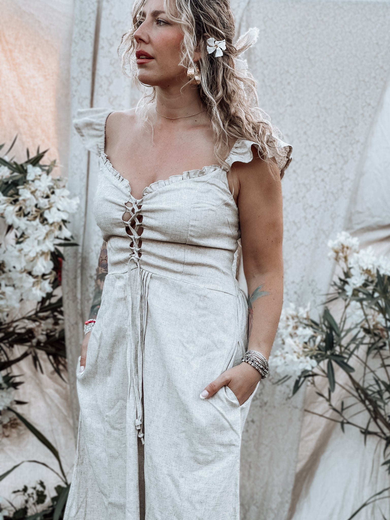 Vestido Bellucci beige