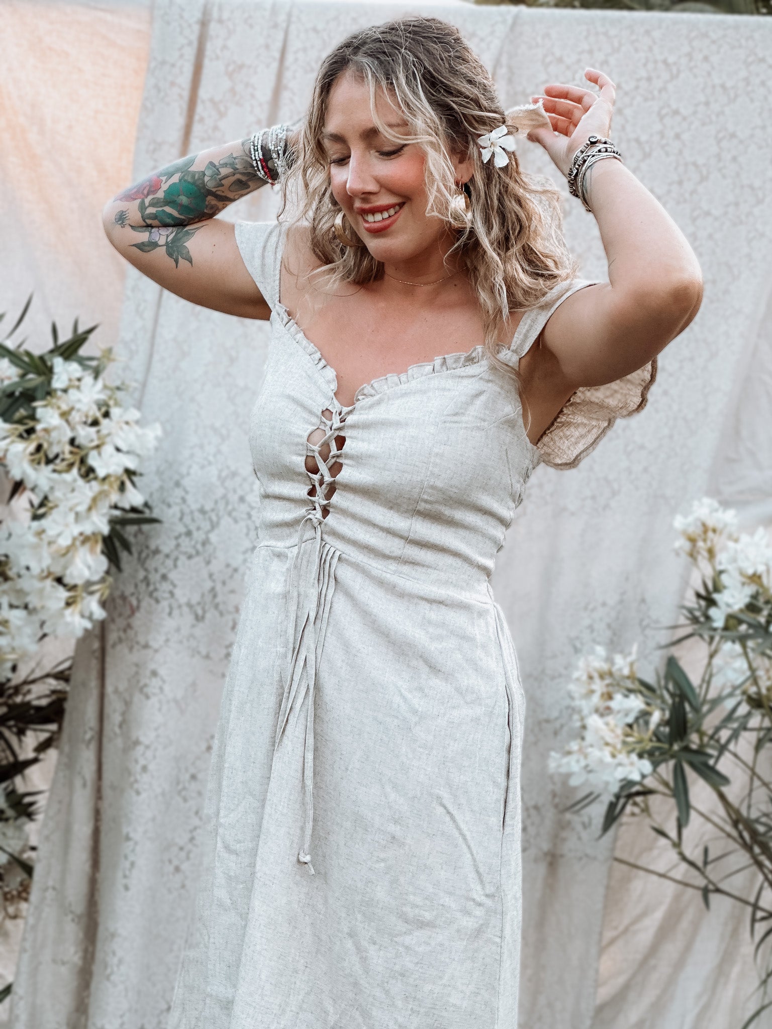 Vestido Bellucci beige