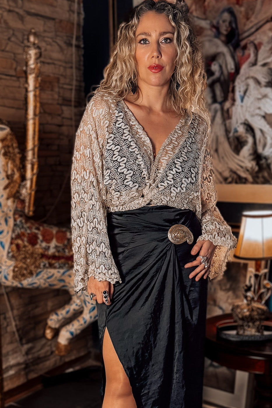 Blusa Hécate metalizada.