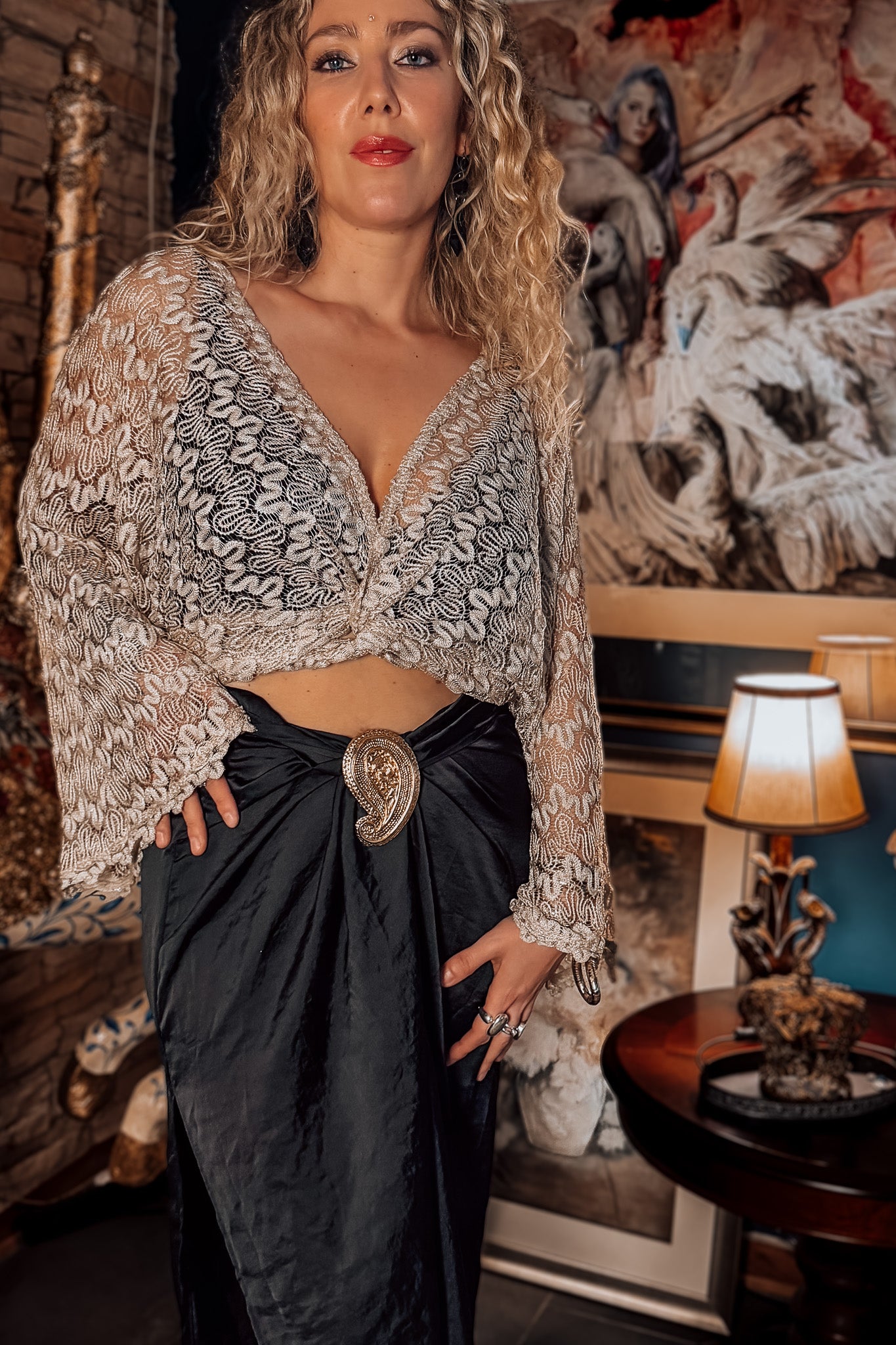 Blusa Hécate metalizada.