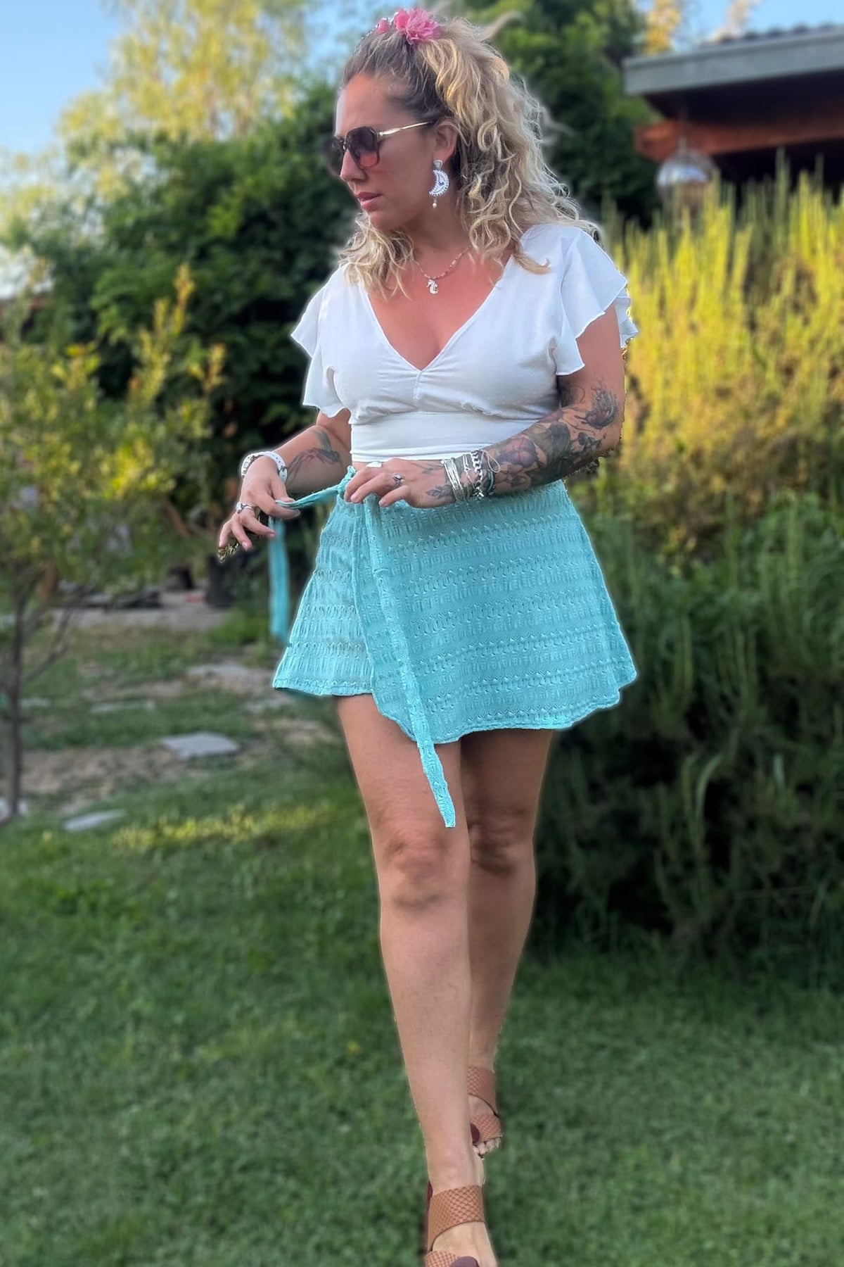 Falda Short Culito / turquesa