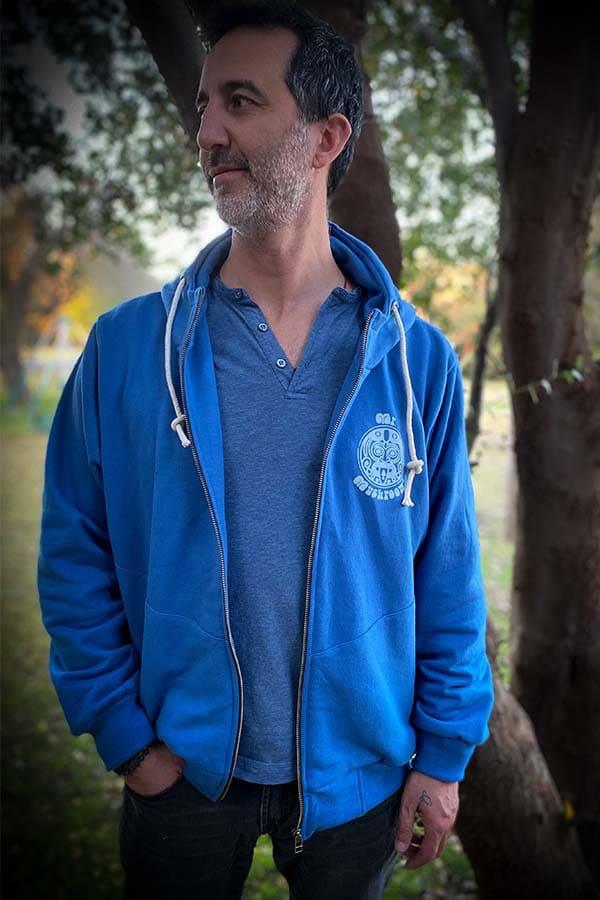 Poleron Tzolkin / azul piedra. - LadyMushroom